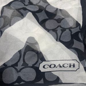 NWOT Coach signature black/white 100% silk zebra print scarf PRICE FIRM